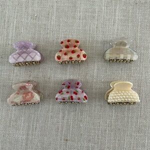 6 mini design hair clips